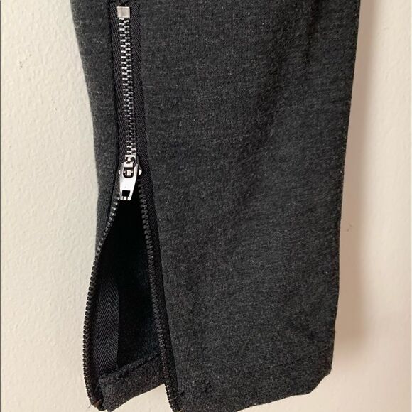 Loft Ann Tailor Dark Gray Pants/Leggings, Elastic Waistband, Ankle Zippers, XS - Picture 2 of 8